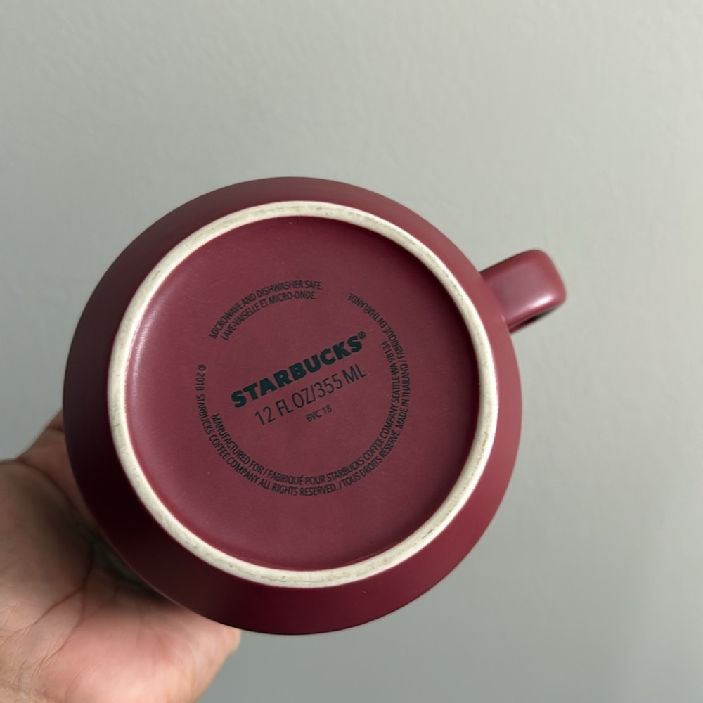 Starbucks 2018 Coffee Tea Mug Burgundy Heart - Picture 6 of 6